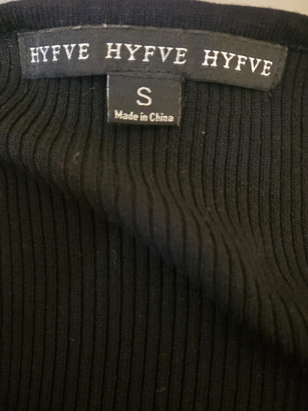 HYFVE Dress S Small Black Knot-Front Long Sleeve Bodycon Dress - Picture 2 of 4